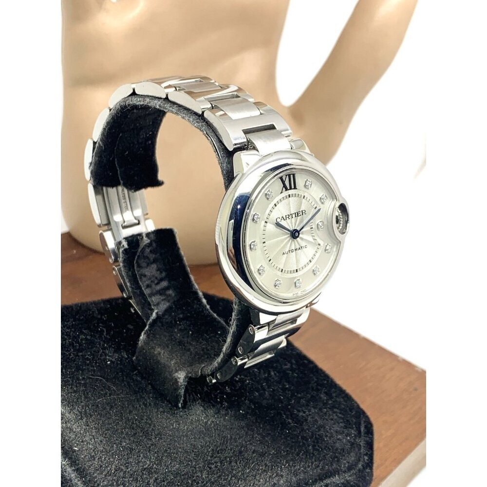 Cartier Ballon Bleu Women's Watch 3489 Swiss Automatic Diamond Dial Steel 33mm - Picture 14 of 14